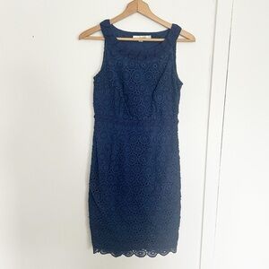Boden Navy Blue Crochet Lace Dress Sleeveless Size‎ 4
